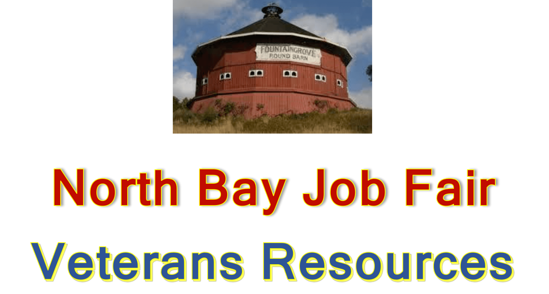 image that says "north bay job fair" in red letters and "veteran resources" in blue letters